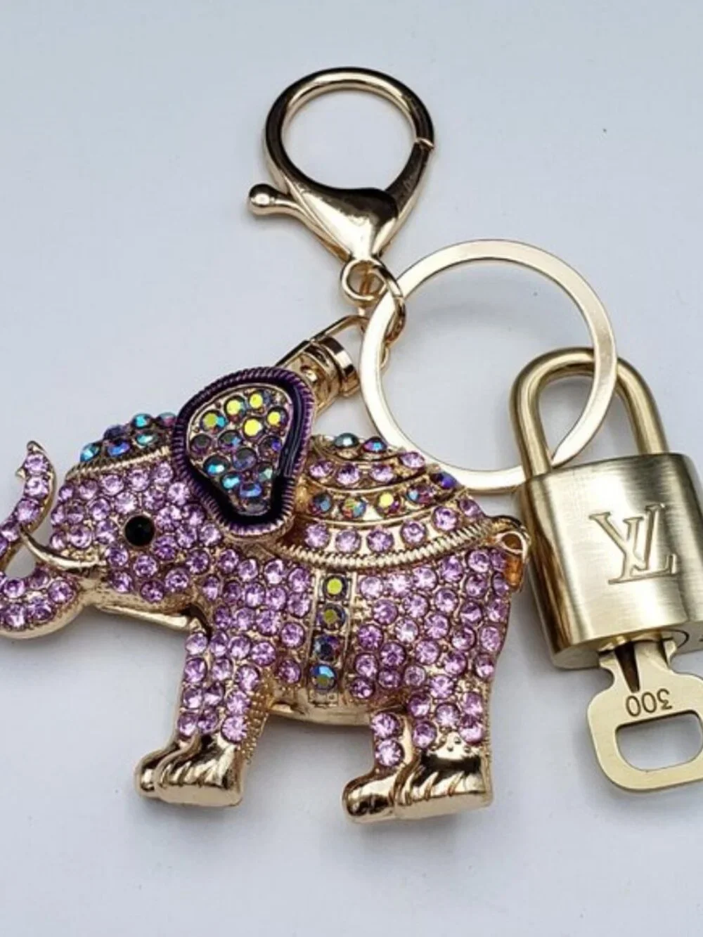 LV Gold Padlock & Key 🔒 Authentic Louis Vuitton Bag Unbranded Elephant Charm